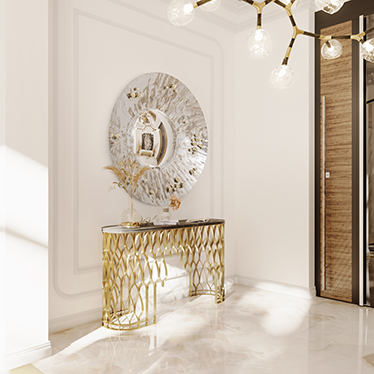 MECCA Console, SAYA Mirror, HORUS Irregular Big Suspension Light
